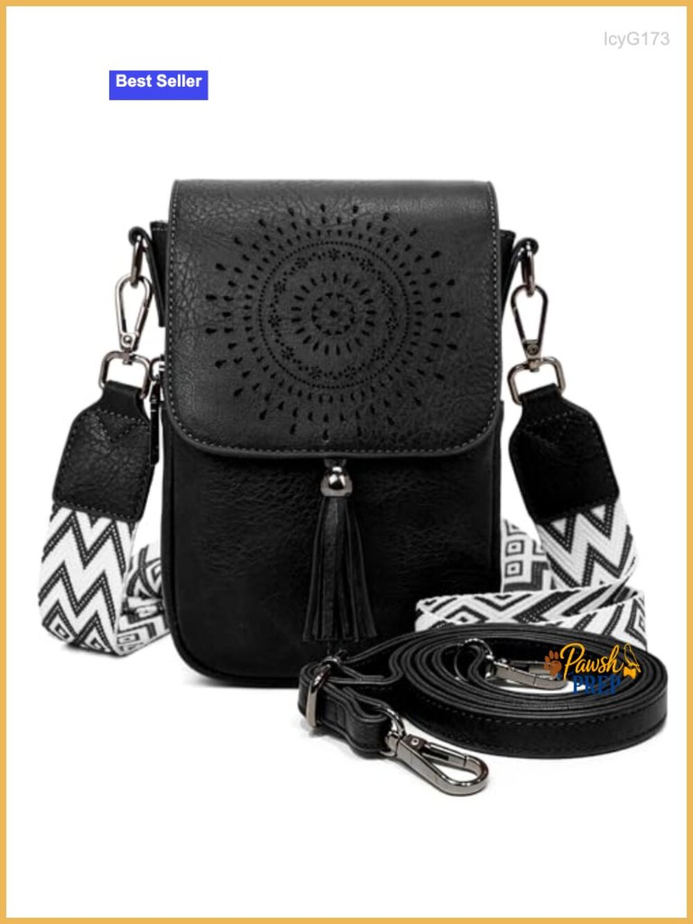 Vegan Leather Crossbody Phone Purse with 2 Straps & Card Slots